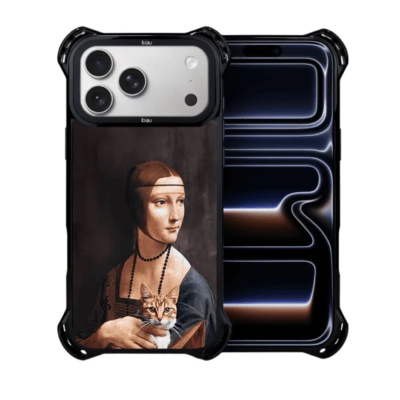 Etui do iPhone 17 Pro Max IBIZU DropGuard Ultra z MagSafe, Leonardo Da Vinci, dama z kotem (2)