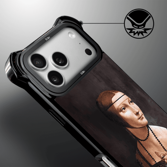 Etui do iPhone 17 Pro Max IBIZU DropGuard Ultra z MagSafe, Leonardo Da Vinci, dama z kotem (6)