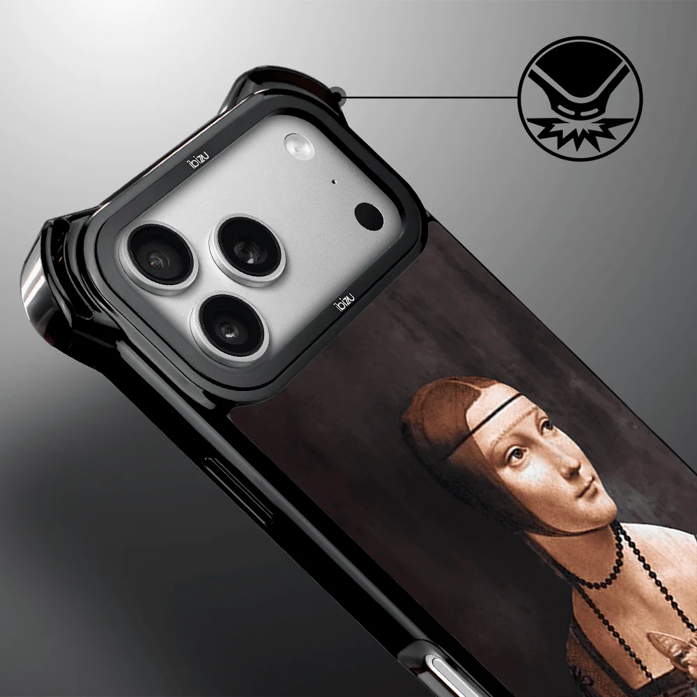 Etui do iPhone 17 Pro Max IBIZU DropGuard Ultra z MagSafe, Leonardo Da Vinci, dama z kotem (6)
