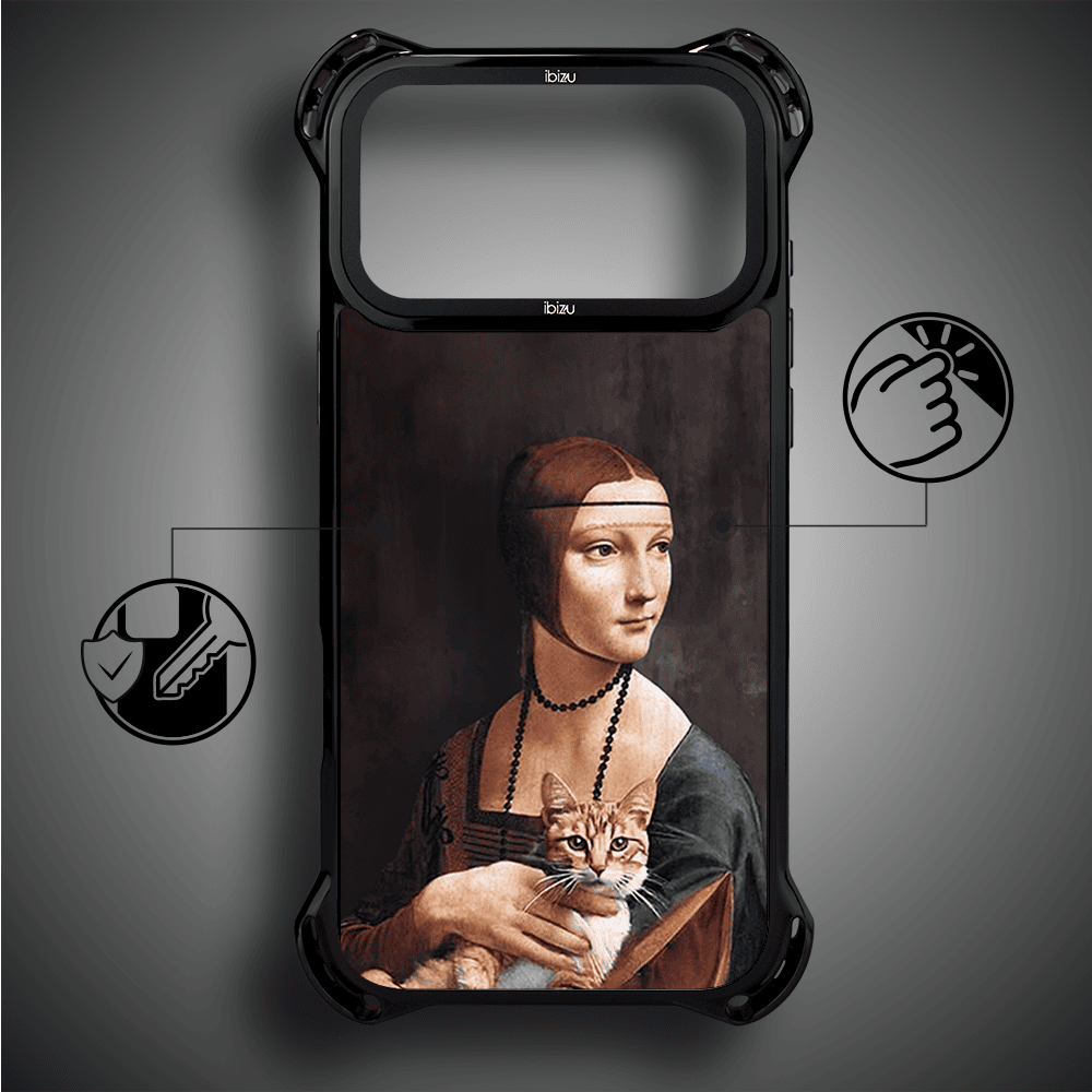 Etui do iPhone 17 Pro Max IBIZU DropGuard Ultra z MagSafe, Leonardo Da Vinci, dama z kotem (8)