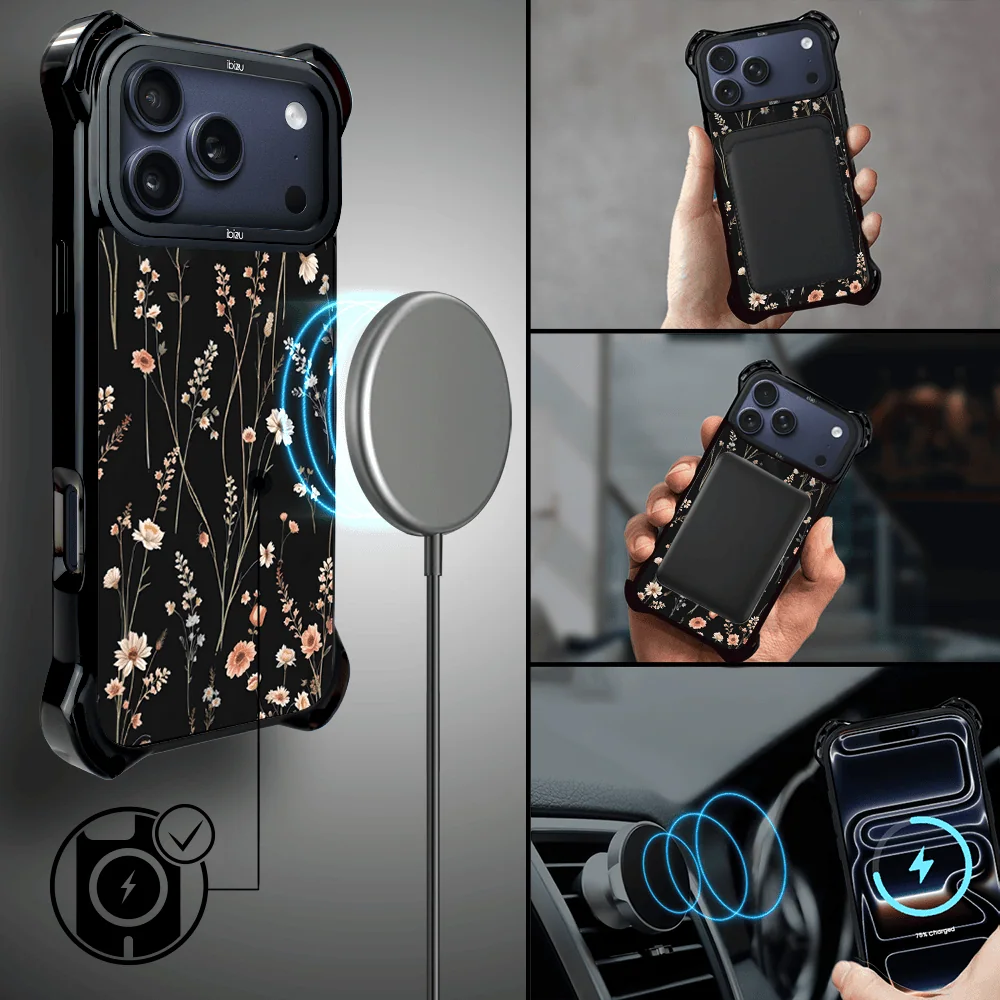 Etui do iPhone 17 Pro Max IBIZU DropGuard Ultra z MagSafe, Pastel Bloom, Północny ogród (7)