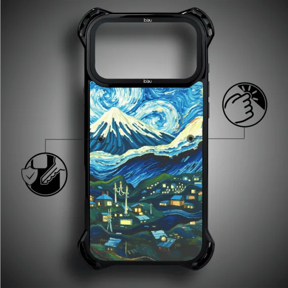 Etui do iPhone 17 Pro Max IBIZU DropGuard Ultra z MagSafe, Van Gogh, gwieździsta noc (2)