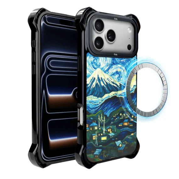 Etui do iPhone 17 Pro Max IBIZU DropGuard Ultra z MagSafe, Van Gogh, gwieździsta noc (3)