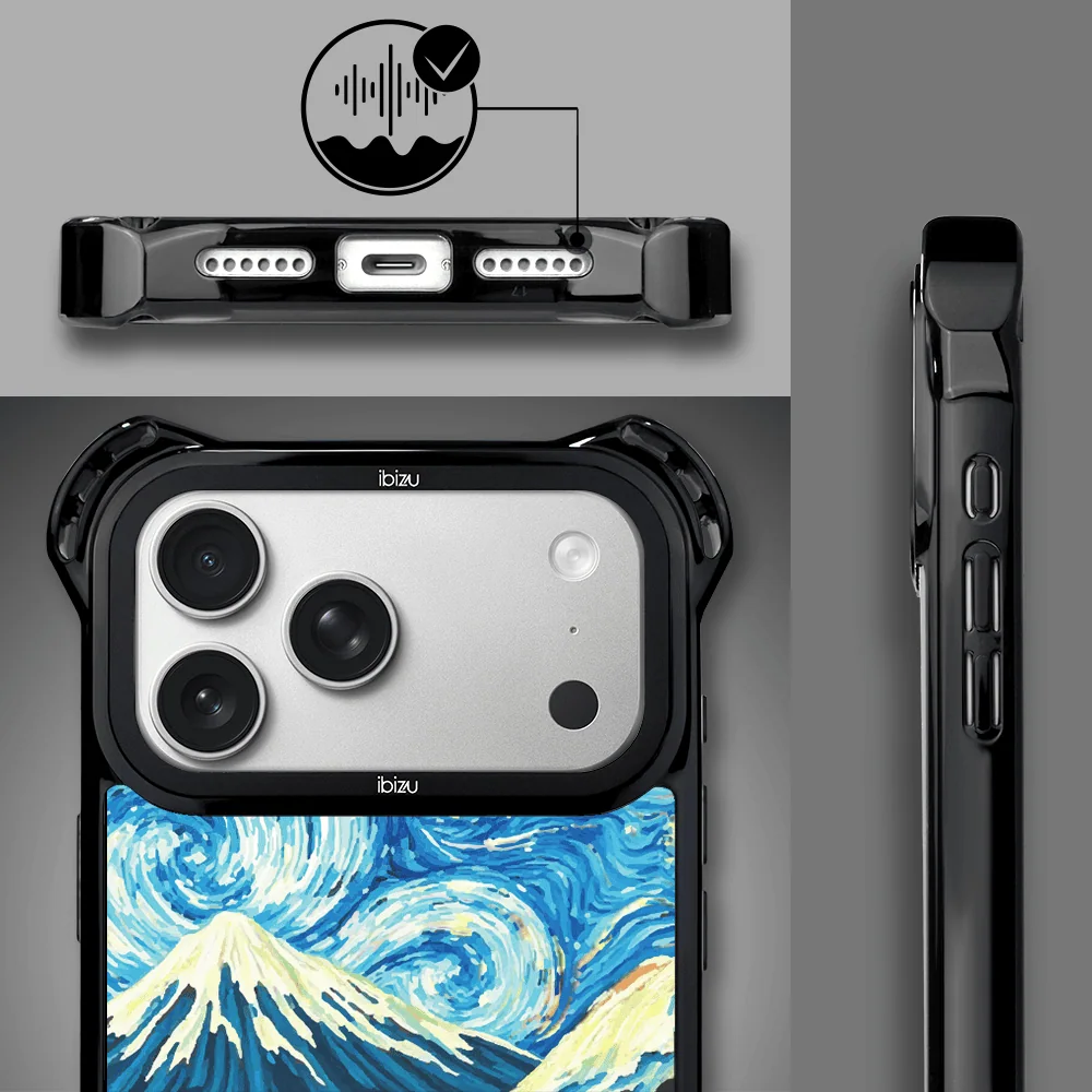 Etui do iPhone 17 Pro Max IBIZU DropGuard Ultra z MagSafe, Van Gogh, gwieździsta noc (6)