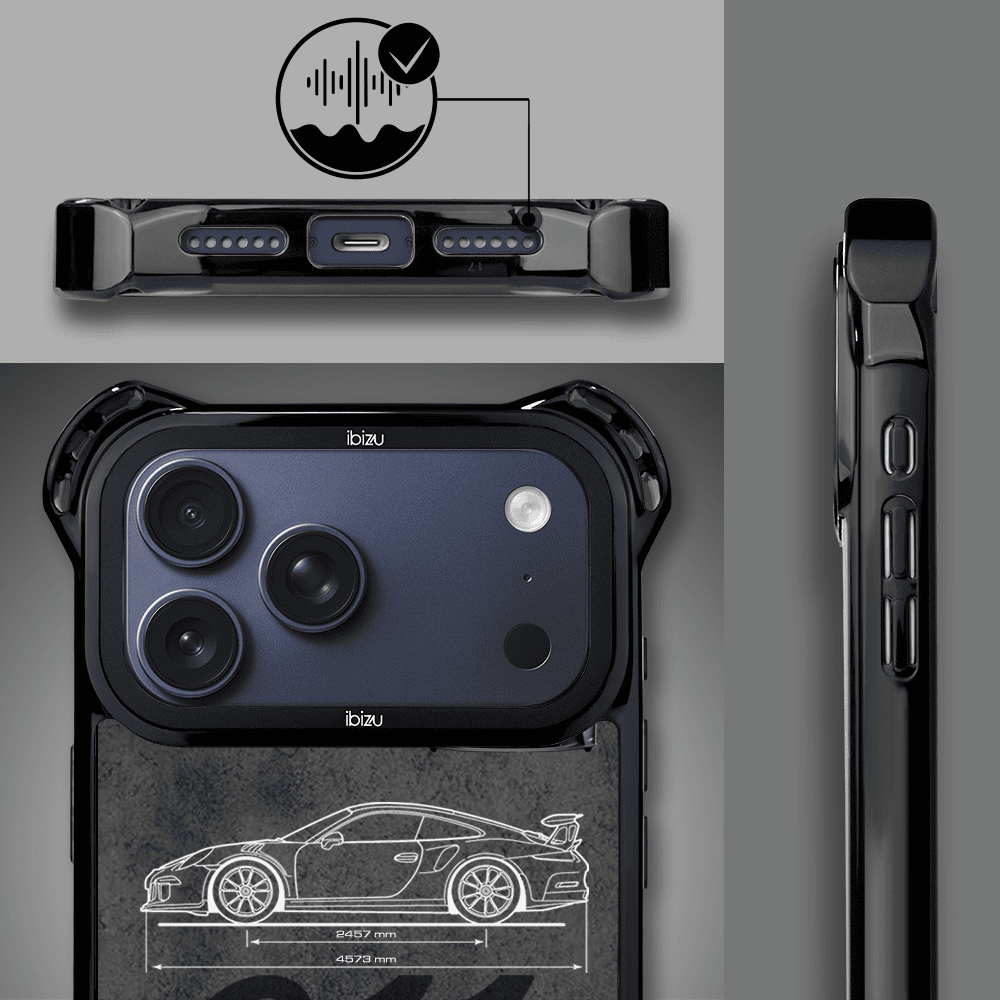 Etui do iPhone 17 Pro Max, Ibizu DropGuard Ultra z MagSafe, TechDrive, 911 GT3 RS (2)