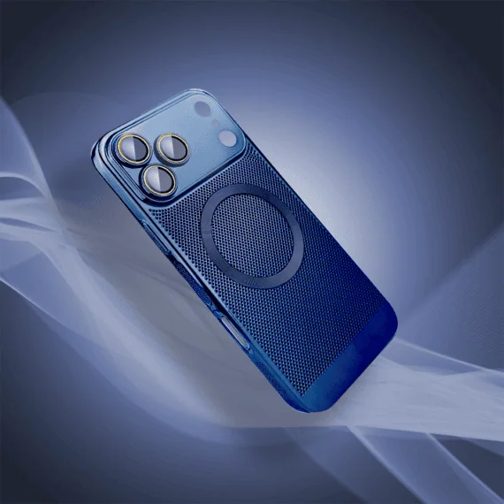 Etui do iPhone 17 Pro z Magsafe, cienkie, twarde, oddychające, z osłoną aparatu, granatowe (4)
