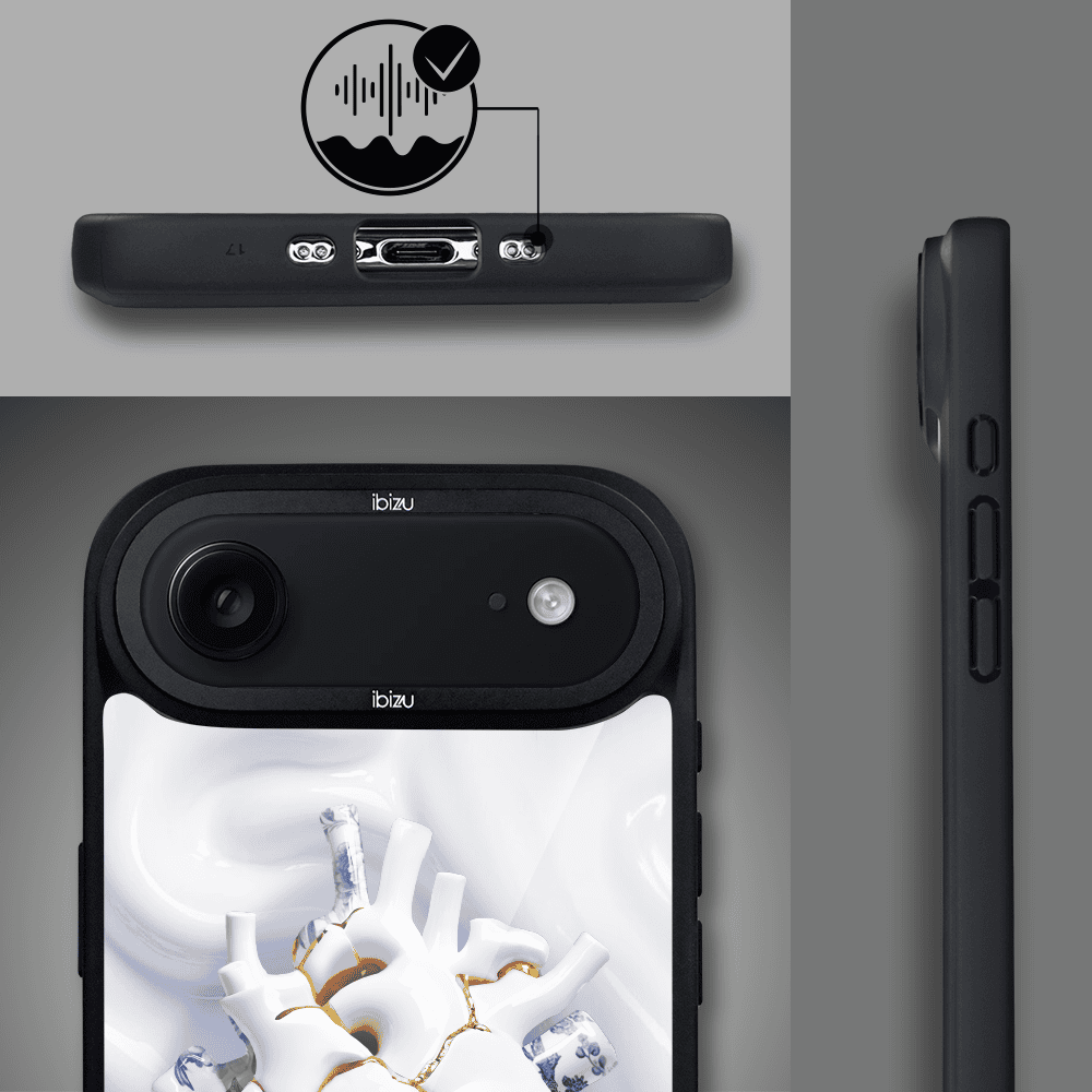 Etui do iPhone Air IBIZU DropGuard Matt z MagSafe, Kintsugi Art, porcelanowe serce (1)