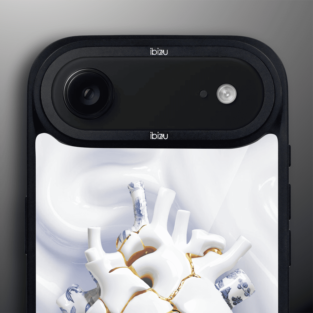 Etui do iPhone Air IBIZU DropGuard Matt z MagSafe, Kintsugi Art, porcelanowe serce (2)