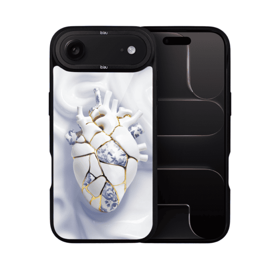 Etui do iPhone Air IBIZU DropGuard Matt z MagSafe, Kintsugi Art, porcelanowe serce (3)