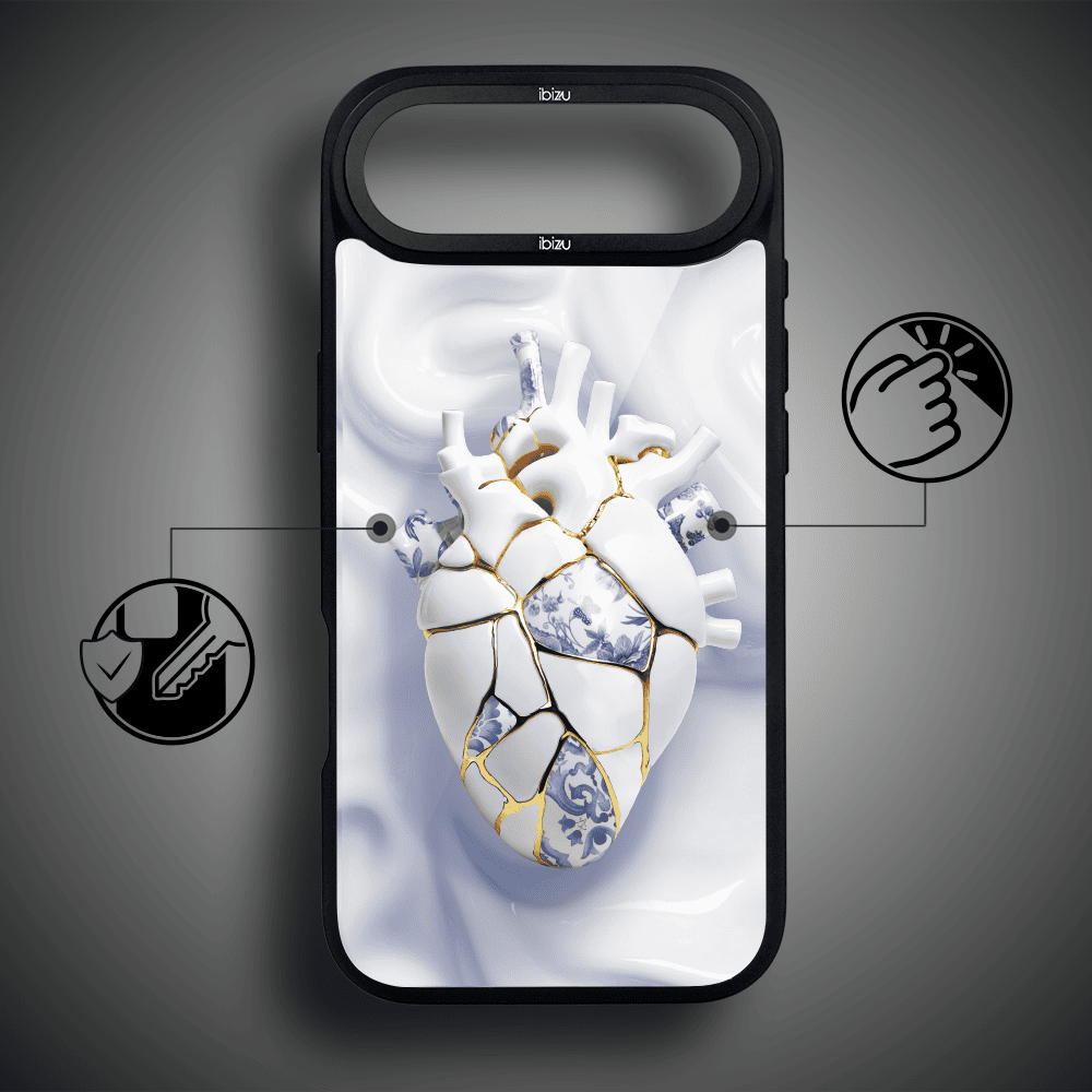 Etui do iPhone Air IBIZU DropGuard Matt z MagSafe, Kintsugi Art, porcelanowe serce (5)