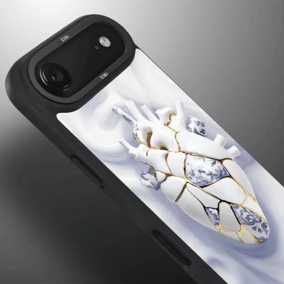 Etui do iPhone Air IBIZU DropGuard Matt z MagSafe, Kintsugi Art, porcelanowe serce (7)