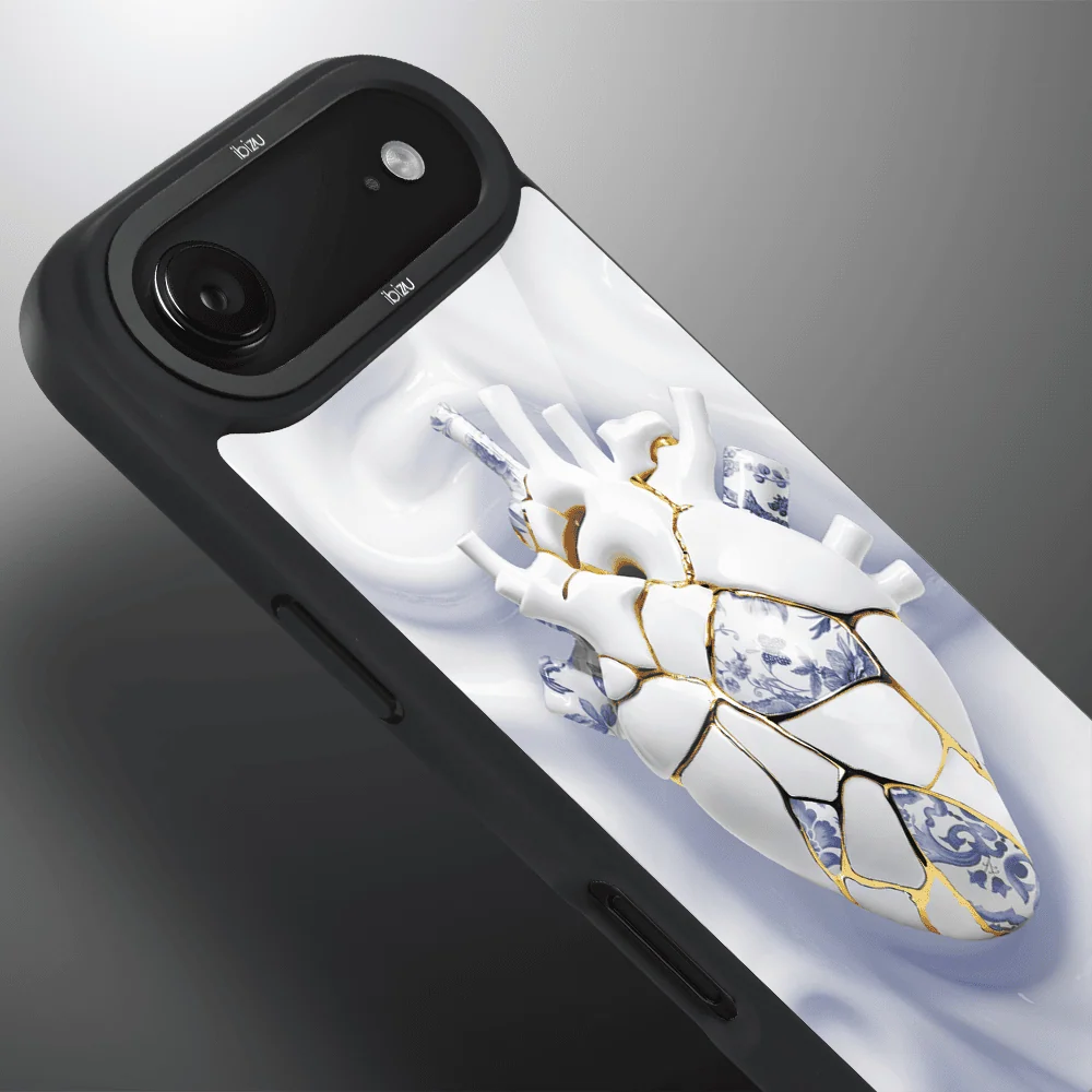 Etui do iPhone Air IBIZU DropGuard Matt z MagSafe, Kintsugi Art, porcelanowe serce (7)