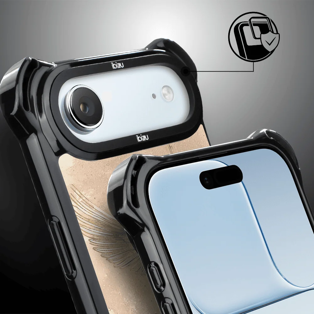 Etui do iPhone Air IBIZU DropGuard Ultra z MagSafe, Boho, Złote żurawie (2)