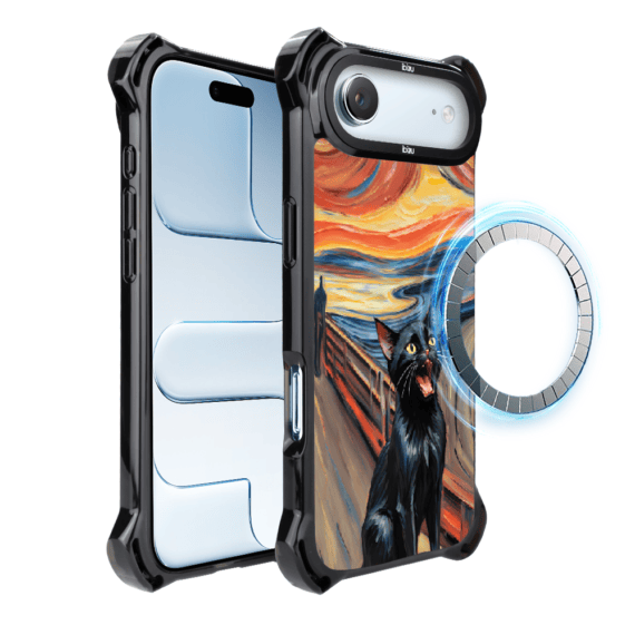 Etui do iPhone Air IBIZU DropGuard Ultra z MagSafe, Edvard Munch, krzyk kota (2)