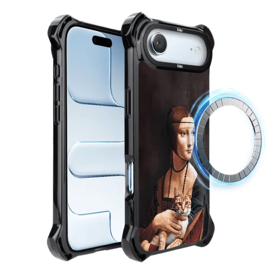 Etui do iPhone Air IBIZU DropGuard Ultra z MagSafe, Leonardo Da Vinci, dama z kotem (1)