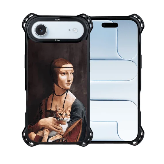 Etui do iPhone Air IBIZU DropGuard Ultra z MagSafe, Leonardo Da Vinci, dama z kotem (2)