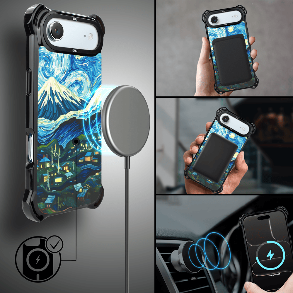 Etui do iPhone Air IBIZU DropGuard Ultra z MagSafe, Van Gogh, gwieździsta noc (7)