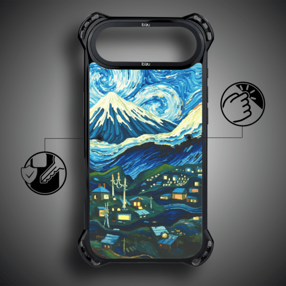 Etui do iPhone Air IBIZU DropGuard Ultra z MagSafe, Van Gogh, gwieździsta noc (8)