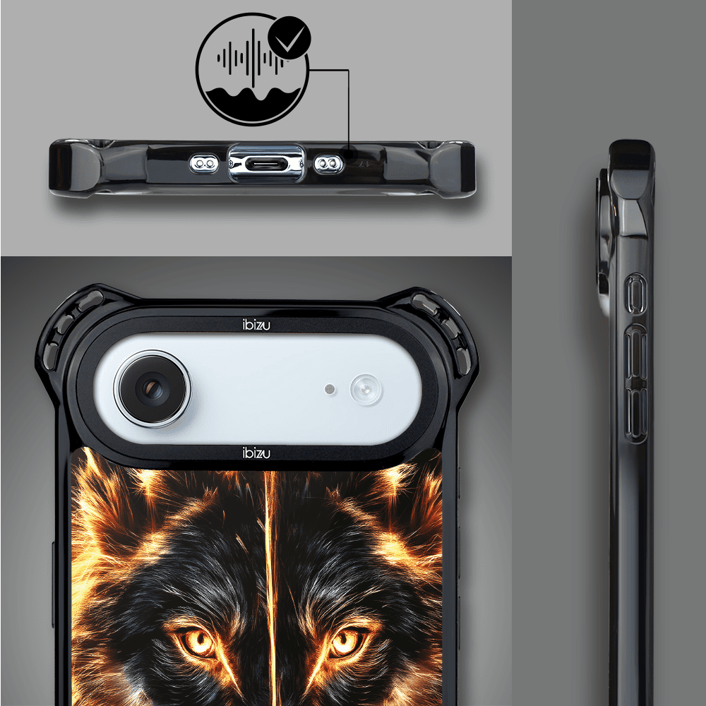 Etui do iPhone Air IBIZU DropGuard Ultra z MagSafe, Wilki, Ognisty wilk1