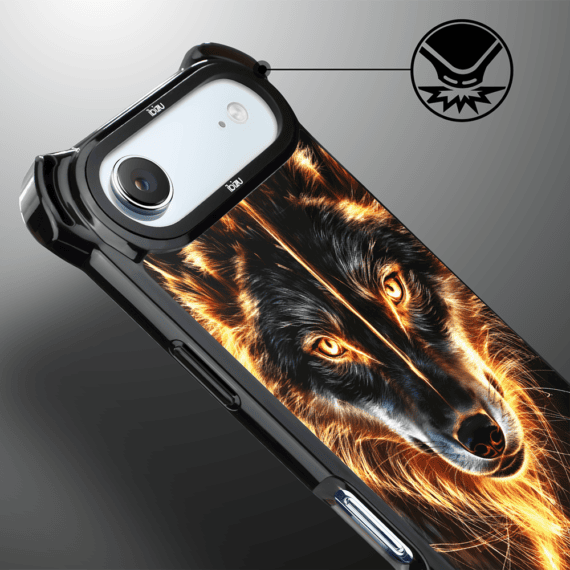 Etui do iPhone Air IBIZU DropGuard Ultra z MagSafe, Wilki, Ognisty wilk3