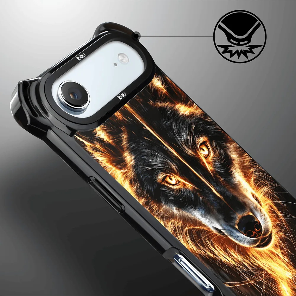 Etui do iPhone Air IBIZU DropGuard Ultra z MagSafe, Wilki, Ognisty wilk3