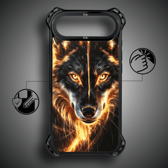 Etui do iPhone Air IBIZU DropGuard Ultra z MagSafe, Wilki, Ognisty wilk5