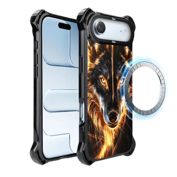 Etui do iPhone Air IBIZU DropGuard Ultra z MagSafe, Wilki, Ognisty wilk6