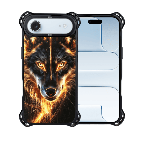 Etui do iPhone Air IBIZU DropGuard Ultra z MagSafe, Wilki, Ognisty wilk7