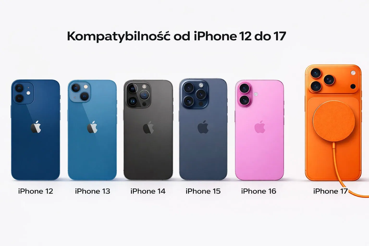 ładowarka MagSafe do iPhone'a w nowoczesnym pomarańczowym kolorze
