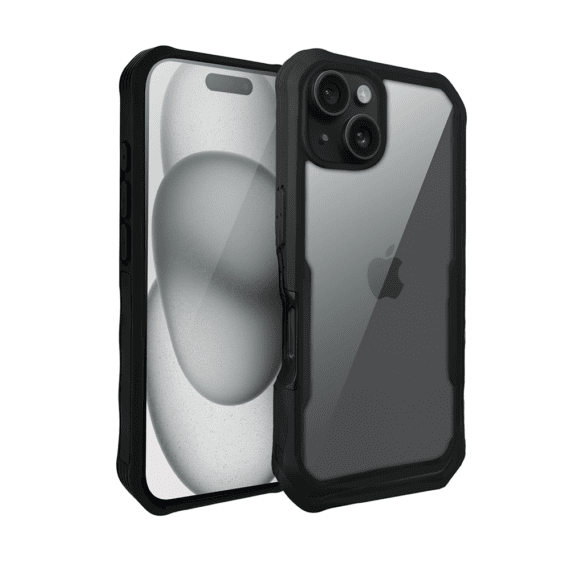 Ochronne etui 360° do iPhone 15, przód i tył, z ochroną anti-shock i MagSafe, czarne (5)