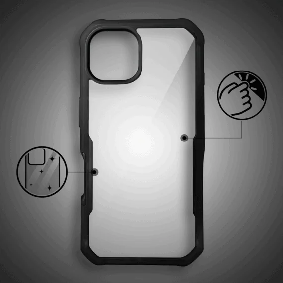 Ochronne etui 360° do iPhone 15, przód i tył, z ochroną anti-shock i MagSafe, czarne (7)