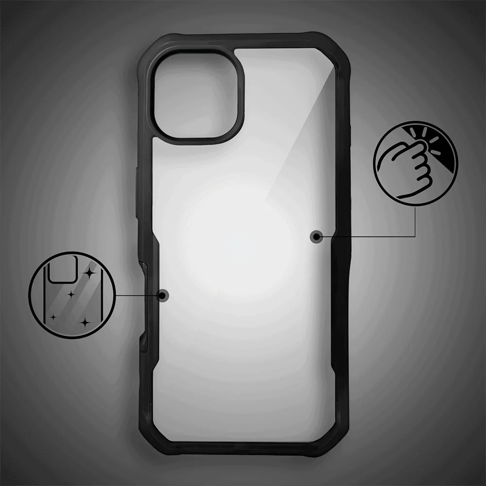 Ochronne etui 360° do iPhone 15, przód i tył, z ochroną anti-shock i MagSafe, czarne (7)