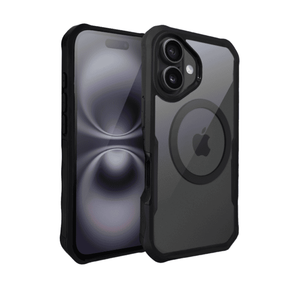 Ochronne etui 360° do iPhone 16, przód i tył, z ochroną anti-shock i MagSafe, czarne 1
