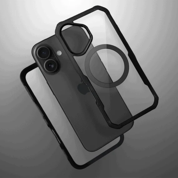 Ochronne etui 360° do iPhone 16, przód i tył, z ochroną anti-shock i MagSafe, czarne 11