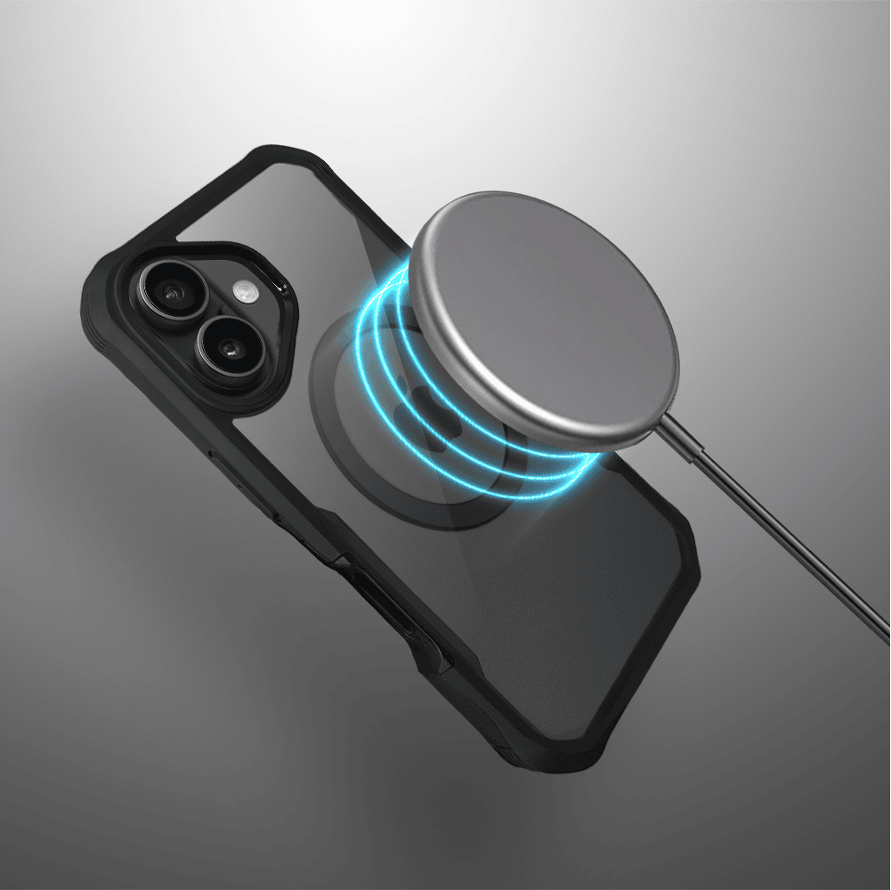 Ochronne etui 360° do iPhone 16, przód i tył, z ochroną anti-shock i MagSafe, czarne 4