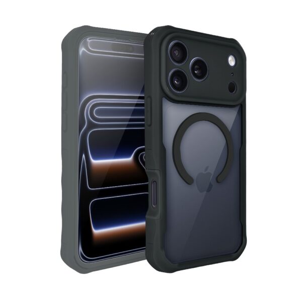 Ochronne etui 360° do iPhone 17 Pro, przód i tył, z ochroną anti-shock i MagSafe, czarne