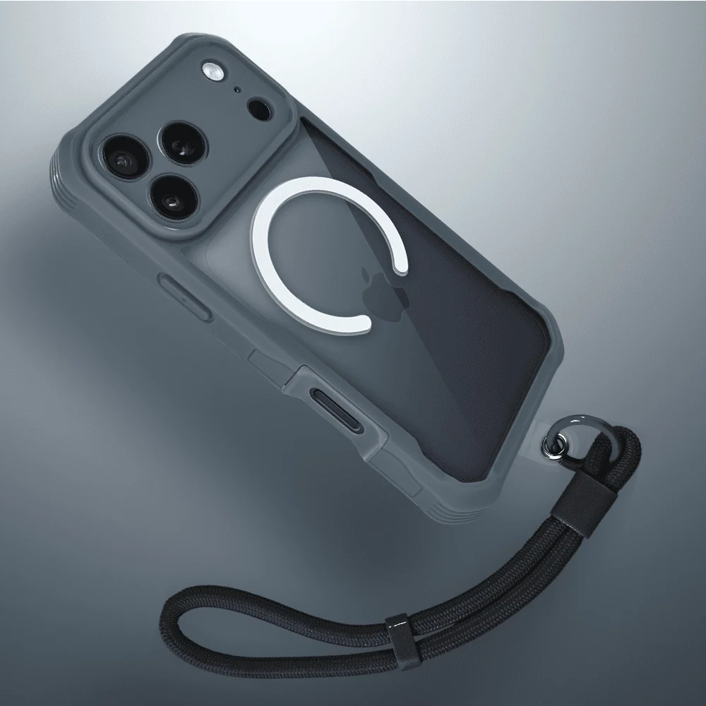 Ochronne etui 360° do iPhone 17 Pro Max, przód i tył, z ochroną anti-shock i MagSafe, granatowe 10