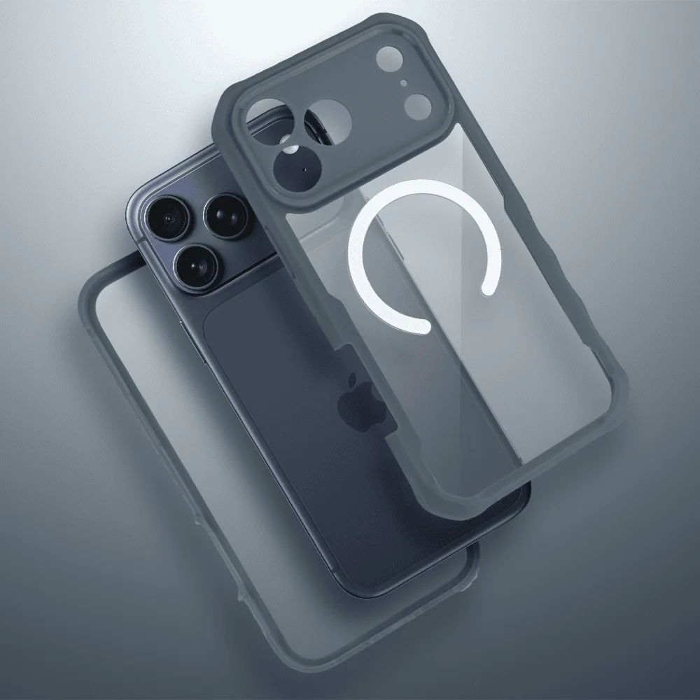 Ochronne etui 360° do iPhone 17 Pro Max, przód i tył, z ochroną anti-shock i MagSafe, granatowe 11