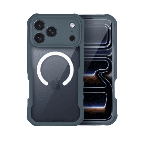 Ochronne etui 360° do iPhone 17 Pro Max, przód i tył, z ochroną anti-shock i MagSafe, granatowe 2