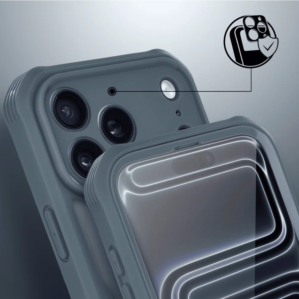 Ochronne etui 360° do iPhone 17 Pro Max, przód i tył, z ochroną anti-shock i MagSafe, granatowe 6