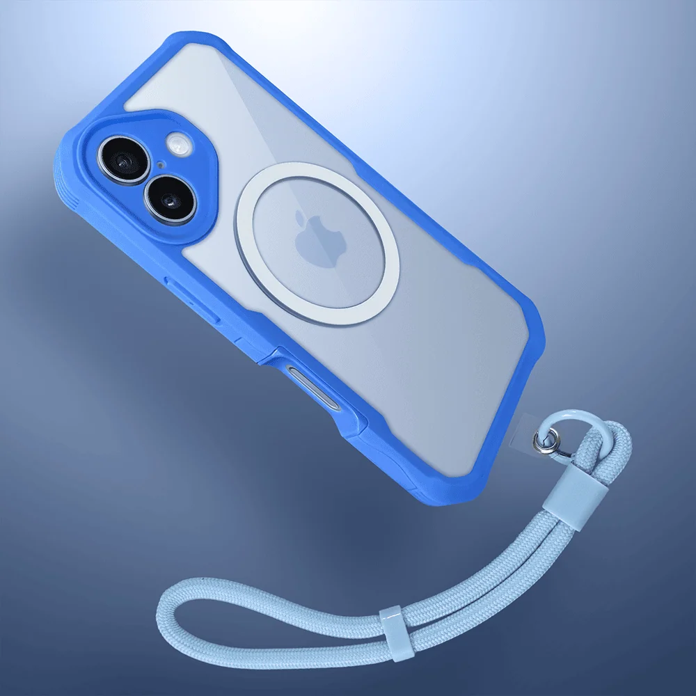Ochronne etui 360° do iPhone 17, przód i tył, z ochroną anti-shock i MagSafe, chabrowy niebieski10