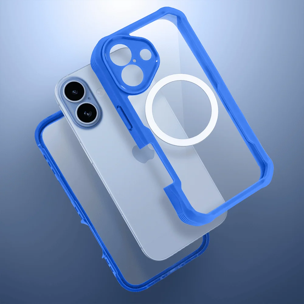 Ochronne etui 360° do iPhone 17, przód i tył, z ochroną anti-shock i MagSafe, chabrowy niebieski11