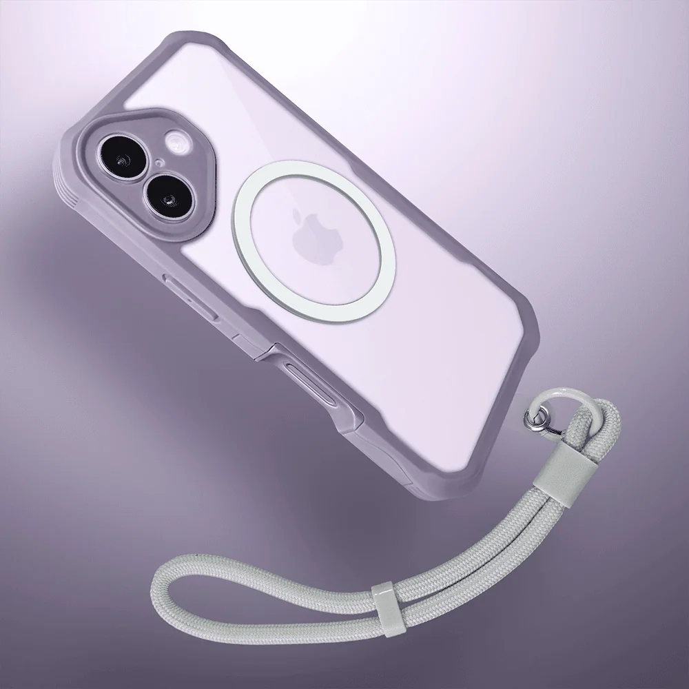 Ochronne etui 360° do iPhone 17, przód i tył, z ochroną anti-shock i MagSafe, lawendowe10