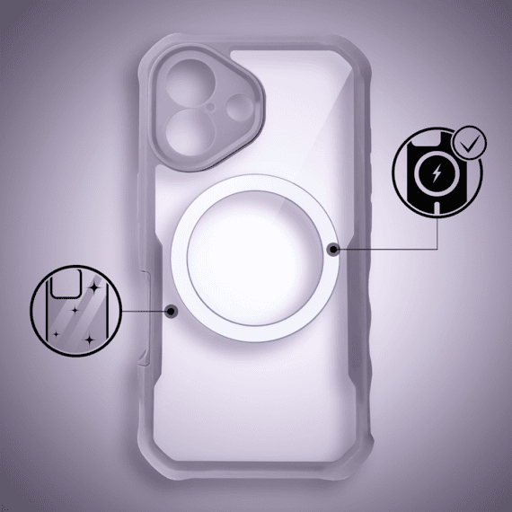 Ochronne etui 360° do iPhone 17, przód i tył, z ochroną anti-shock i MagSafe, lawendowe3