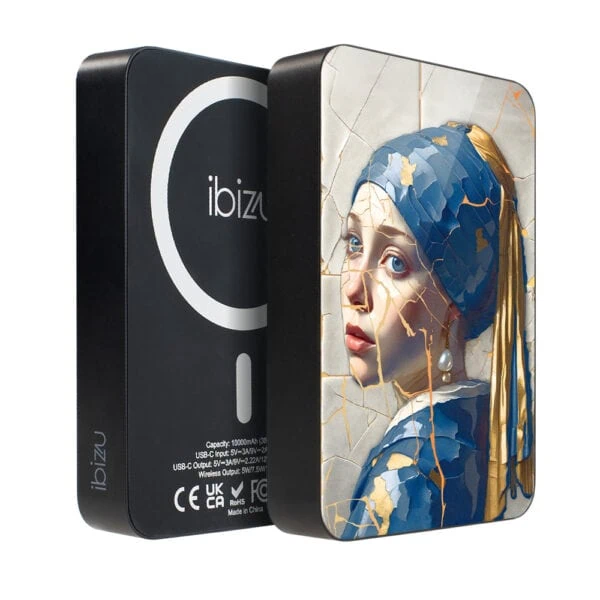 Powerbank 10000 mAh IBIZU do iPhone z MagSafe, szybka ładowarka magnetyczna, kobieta z perłą Obszar kompozycji 1