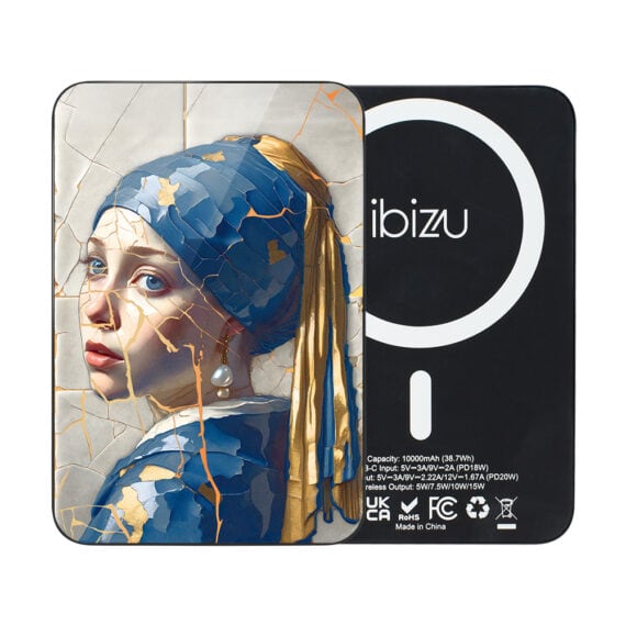 Powerbank 10000 mAh IBIZU do iPhone z MagSafe, szybka ładowarka magnetyczna, kobieta z perłą Obszar kompozycji 2