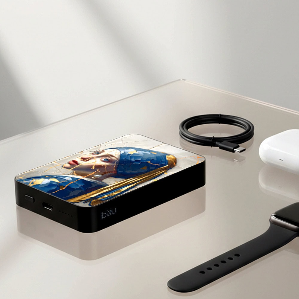 Powerbank 10000 mAh IBIZU do iPhone z MagSafe, szybka ładowarka magnetyczna, kobieta z perłą Obszar kompozycji 8