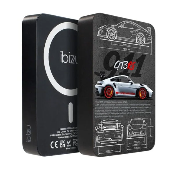 Powerbank IBIZU MagPower 10k do iPhone z MagSafe, solidny, aluminiowy, 10 000 mAh, 911 GT3 RS Obszar kompozycji 1
