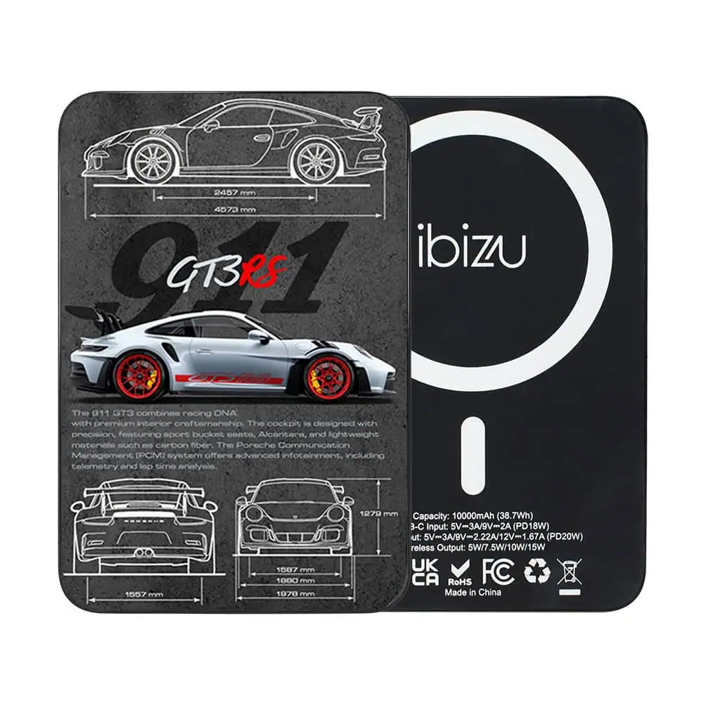 Powerbank IBIZU MagPower 10k do iPhone z MagSafe, solidny, aluminiowy, 10 000 mAh, 911 GT3 RS Obszar kompozycji 2