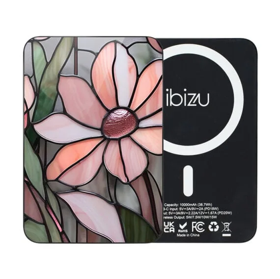 Powerbank IBIZU MagPower 10k do iPhone z MagSafe, solidny, aluminiowy, 10 000 mAh, Różowa magnolia Obszar kompozycji 2